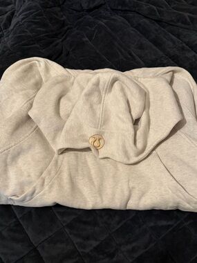 lululemon athletica Cream Hoodie Sweatshirt with Gold Logo